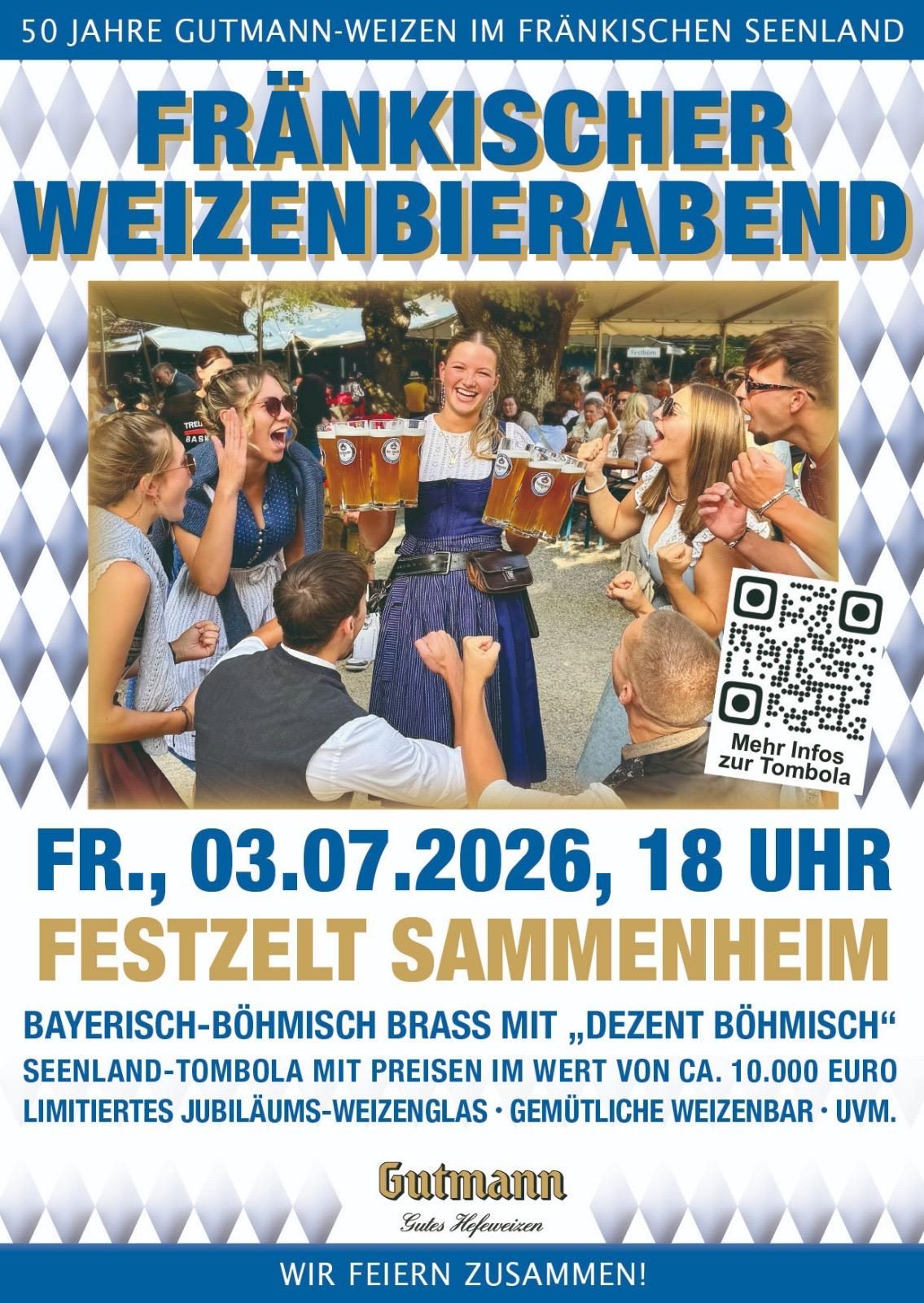 Flyer Vorderseite Plakat für das 75. Jubiläum des Schützenfests in Sammenheim, 2. bis 5. Juli 2026.